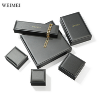 WEIMEI Vente en gros Boîte à bijoux lumineuse en cuir PU avec éclairage LED pour bracelets, boucles d'oreilles, bagues et pendentifs gris, boîte cadeau lumineuse