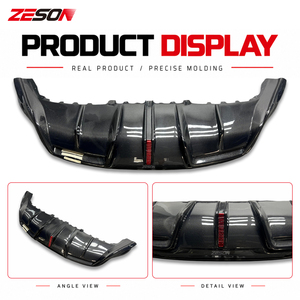 ZESON Carbon Fiber I Style Rear <strong>Diffuser</strong> Valance with LED Light for Tesla Model Y 2021-2024 - Product Image 3