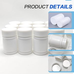 40ml HDPE redondo blanco a prueba de niños tapa botellas de plástico para pastillas - Product Image 3