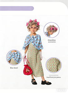 <span class=keywords><strong>Disfraz</strong></span> <span class=keywords><strong>de</strong></span> abuela a juego para la familia para el 100.º aniversario/Halloween con peluca, gafas, bastón y guantes - Paquete al por mayor para niños, mujeres y hombres - Product Image 4