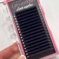 Extensions de cils Private Label D Curl, plateaux de cils en cachemire noir et duveteux, fournitures d'extensions de cils en soie mate noire de qualité supérieure Lb Curl
