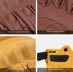 Gants en cuir Retro Off-road Windproof Motorcycle Racing Gloves Outdoor Bike Riding Warm Gloves - Product Image 6