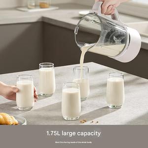 Máquina para Hacer <span class=keywords><strong>Leche</strong></span> de Soya sin Filtro, Exprimidor de Alta Velocidad, Procesador de Alimentos Multifunción, 1200W, Vaso de Vidrio de 1.75L, Resistente al Calor - Product Image 2