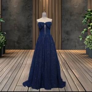 <span class=keywords><strong>Robe</strong></span> <span class=keywords><strong>de</strong></span> soirée personnalisée à paillettes couleur unie, bustier, avec nœud sur le devant, silhouette sirène/trompette, longueur ras du sol, pour mère <span class=keywords><strong>de</strong></span> la mariée, ornée <span class=keywords><strong>de</strong></span> fleurs et <span class=keywords><strong>de</strong></span> strass - Product Image 1
