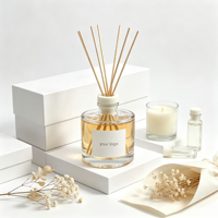 Bouteille diffuseur cylindrique en verre de 125 ml avec bouchon en liège, best-seller, pour parfum d'ambiance