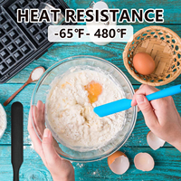 Spatules mélangeuses en silicone, grattoir à pot, spatule de service, spatule à pot en silicone pour gâteau, miel avec long manche