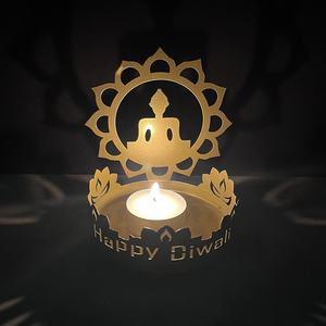 PAFU Bougeoir traditionnel en laiton en forme <span class=keywords><strong>de</strong></span> <span class=keywords><strong>seigneur</strong></span> Ganesha Ridhi Sidhhi Diwali Shadow Diya en métal - Product Image 4