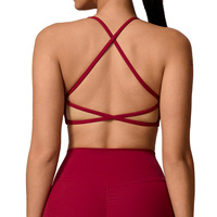 Soutien-gorge de sport pour femme à col en V profond torsadé, bretelles croisées au dos, coussinets amovibles, idéal pour le yoga et le Pilates