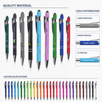 Fabrika Toptan Satış Dokunmatik Ekran Kapasitif Kalem Metal Tükenmez Kalem 1.0mm Siyah/Mavi Mürekkep Reklam Baskı Logolu Yaratıcı