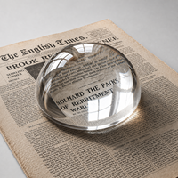 Loupe dôme en cristal Noble 6X, presse-papiers, lentille en verre transparente sans distorsion, décoration de bureau, cadeau