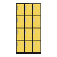 Armoire en acier à 12 portes pour usage domestique, casier de rangement métallique avec tringle de suspension pour chambre à coucher