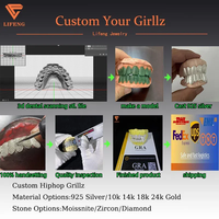 Grillz personnalisés à découpe profonde avec incrustation nid d'abeille, Moissanite VVS et pierres baguette vertes, en argent 925, style Hiphop Iced Out