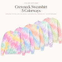 HuaYi GOTS&OEKO-TEX Livraison Rapide Sweat-shirt Col Rond en Coton Biologique Tricoté 320GSM Teinture Tie-Dye Arc-en-Ciel Pastel OEM ODM Printemps Automne