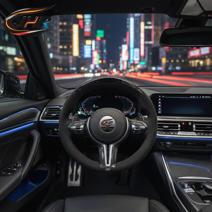 Cuir en fibre de carbone pour <span class=keywords><strong>volant</strong></span> pour M3 M4 F80 F82 Série 3 LED personnalisable Sport - Product Image 2