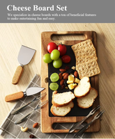 Assiette à steak en bois d'acacia avec insert en ardoise amovible pour viande, fromage, légumes, assiettes en bois pour aliments