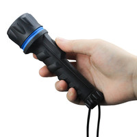 Lampe torche LED en caoutchouc à lumière forte, étanche, pour urgences, avec piles AA 2D 3D, en plastique, vente en gros d'usine