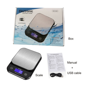 เครื่องชั่งดิจิตอลกันน้ำ USB IP67 สำหรับครัว รับน้ำหนักได้ 10 กก. สำหรับทำขนม OEM B28L พกพาสะดวกและแม่นยำ - Product Image 6