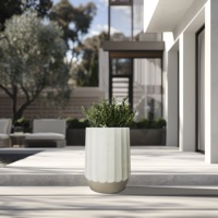 Pot de fleurs de jardin en ciment léger en fibre de style nordique, décoration d'intérieur extérieure avec peinture