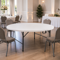 Table ronde pliable en plastique pour événements, banquets, mariages, hôtels, mobilier