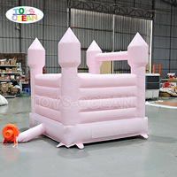 Château gonflable rose élégant, structure gonflable rose douce pour mariage, anniversaire, baby shower, fête en plein air
