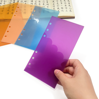 Pochette pour classeur A6 avec bord en forme d'éventail, porte-enveloppes transparents pour argent liquide, en matériau PP