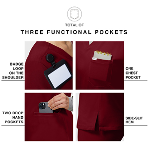 Kitmaz Women's V-Neck Scrub Tops - Soft Stretch Fabric with 3 Pockets - Product Image 4