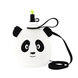 Panda Silicone <b>Water</b> Bottle With Strap Portable Outdoor Kids Drink <b>Container</b> - Product Image 1