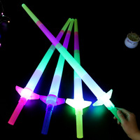 Bâton lumineux LED télescopique en plastique à quatre sections avec fonction clignotante pour concerts, fêtes d'enfants et utilisation en extérieur - Vente en gros