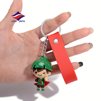 Porte-clés en PVC souple personnalisable avec des animaux de dessin animé Longzhiyu, 20 ans, cadeau d'entreprise, porte-clés en PVC, design stéréo, porte-clés en caoutchouc