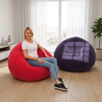 Canapé gonflable personnalisé en gros, fauteuil ergonomique floqué avec repose-pieds, ensemble pour intérieur, extérieur et camping, idéal pour la détente