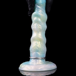 Dildo de porcelana azul con forma de huevo, ovipositor hueco, tapón anal inflable, juguete sexual para masturbación vaginal femenina con función de puesta de huevos. - Product Image 4