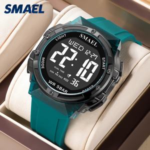 Montre numérique sportive SMAEL 8112 Chrono en plastique, lumineuse, résistante à l'eau 5 ATM, mode, colorée, avec alarme et bracelet en plastique - Product Image 5