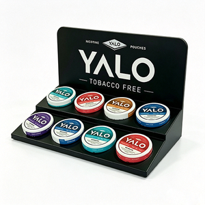 YALO Nicotine Pouches Display Rack 6-<b>Shelf</b> 2-Tier Vertical <b>Stand</b> Pre-Assembled Plastic <b>Shelf</b> Modern Style Glossy Finish - Product Image 2