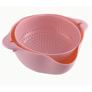 Vegetable Wash Basket Kitchen Tool Home Use Drainage Basket Vegetable Wash Basket Rotating Double Layer - Product Image 2