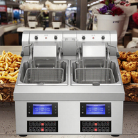 Friteuse Électrique Commerciale à Levage Automatique 8L+8L pour Restaurants, Hôtels et Commerces Alimentaires – Neuve pour Frites