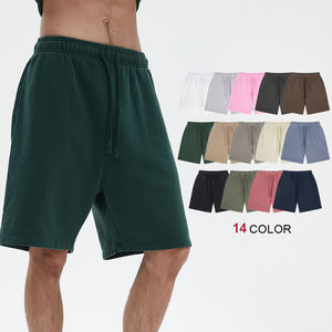 กางเกงขาสั้นสตรีทแวร์คุณภาพสูง ล้างสีแบบแอซิด ผ้าหนา รับสกรีนโลโก้ ไซส์พลัสสำหรับผู้ชาย - Product Image 1