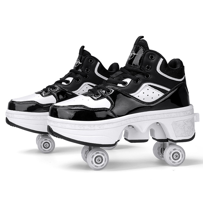 Milky white DF06 four-wheel retractable black and white