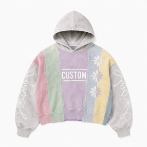 เสื้อฮู้ดดี้ผู้ชายผ้าฝ้าย 100% แบบสวมหัว ล้างสีสไตล์วินเทจ พิมพ์ลายกราฟิก ทรงโอเวอร์ไซส์ สตรีทแวร์ คุณภาพสูง รับสกรีนโลโก้ตามสั่ง ขายส่ง - Product Image 1