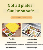 Assiette compartimentée jetable biodégradable de qualité alimentaire en bagasse, vaisselle écologique multi-compartiments pour fêtes, style tendance