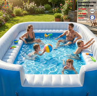 Canapé gonflable de piscine NOVA personnalisé, en PVC de qualité commerciale, grande capacité, accueille plus de 10 personnes, idéal pour la location événementielle