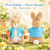 Peluche Peter Rabbit Flower Meadow, jouet en peluche doux, 38 cm, personnage de collection, cadeau pour l'affichage en magasin, décoration de la maison, approvisionnement en gros PR008