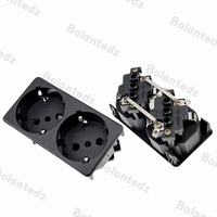 Prise de courant industrielle murale Schuko 16A UE à 2 broches, mise à la terre standard, 250V, noir/blanc, certifiée CE, garantie 1 an