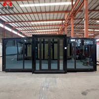 Usine chinoise, vente en gros, maison conteneur extensible de luxe bon marché de 40 pieds, maisons préfabriquées modulaires, panneau sandwich en acier, design moderne