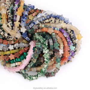 AsVrai U 6x2mm pietra naturale opale stella a cinque punte Malachite amazzonite perline sciolte per la creazione di gioielli fai da te bracciale accessori - Product Image 4