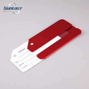 Individuelles großhandels-farbenartiges metall-aluminium-blaus-rosa gepäcketikett Logo für Reisen - Product Image 6