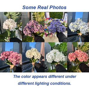 Realistico singolo grande seta bianca <span class=keywords><strong>viola</strong></span> ortensia fiori artificiali con steli lunghi decorazioni per la casa di lusso per interni esterni - Product Image 3