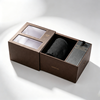Boîte à tiroir personnalisée en carton rigide recyclable avec fenêtre transparente pour les ensembles cadeaux de chaussettes et de sous-vêtements