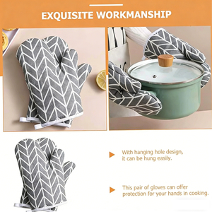Gants de cuisine en coton avec logo personnalisé, résistants à la chaleur, <span class=keywords><strong>pour</strong></span> la cuisine, la pâtisserie, le micro-ondes, la manipulation des casseroles, des poêles chaudes - Product Image 3