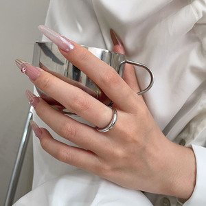 Yinruitai S925 Sterling Silver Plain Band <b>Thin</b> Open <b>Ring</b> For Women Minimalist Style Glossy Finish Unique Jewelry Gift - Product Image 3
