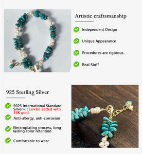 Gran oferta LONGFENG lujo mujer S925 plata patrón geométrico imitación perla brazalete estilo clásico para fiestas - Product Image 4